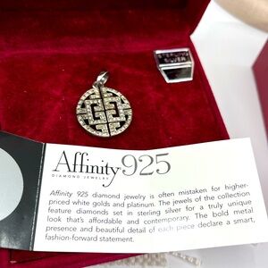 Vintage Affinity 925 Sterling Silver Real Diamond Pendant